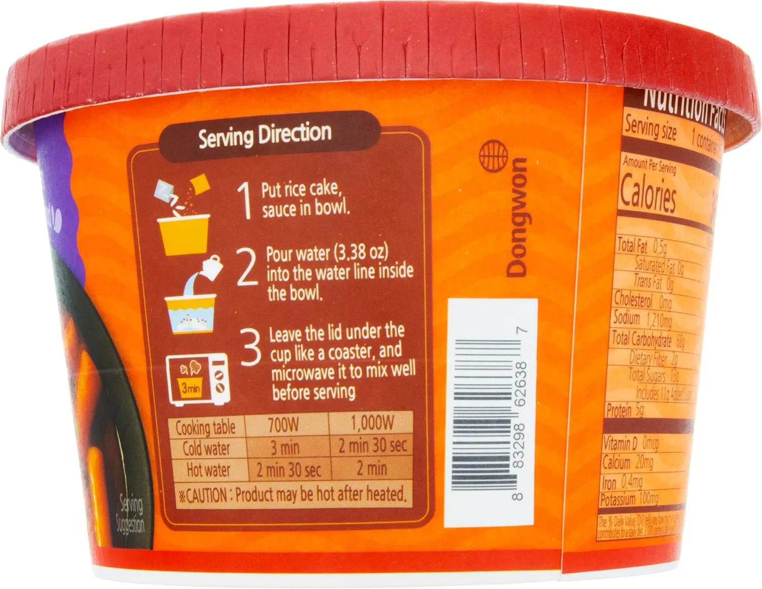 Dong Won Sweet & Spicy Sauce Tokbokki In Cup, 4.23 Ounces (Pack Of 3)