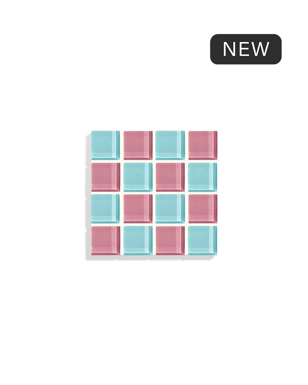 GLASS TILE COASTER - Bubble Gum
