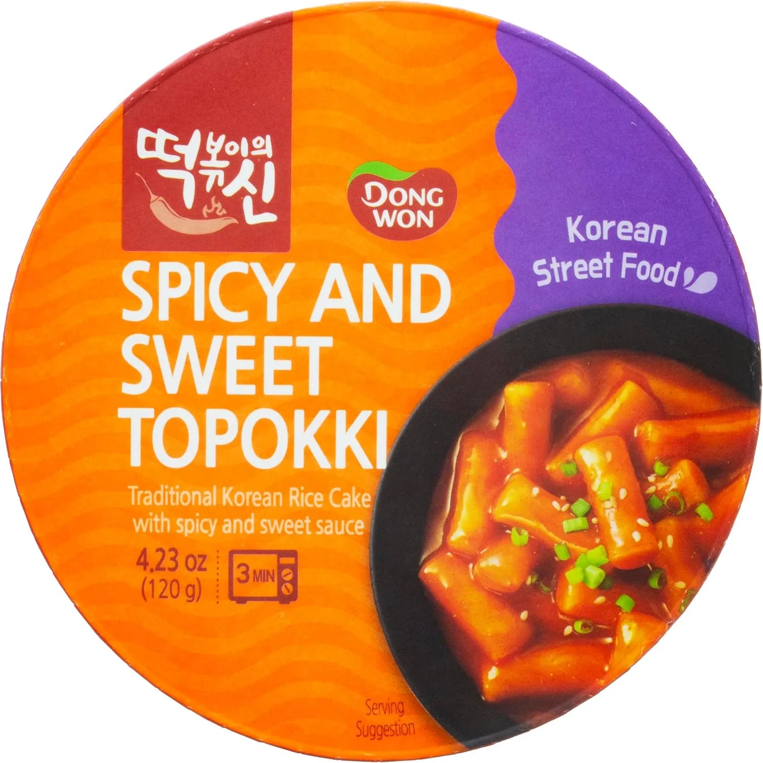 Dong Won Sweet & Spicy Sauce Tokbokki In Cup, 4.23 Ounces (Pack Of 3)