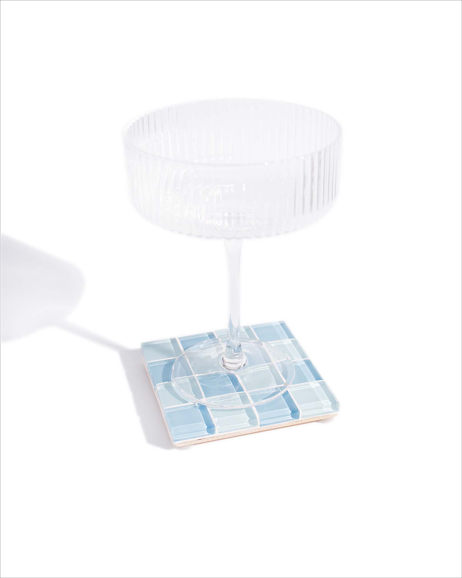 GLASS TILE COASTER - Baby Blue