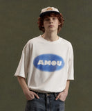 Amou Vintage Round Logo Washing Half T-shirts