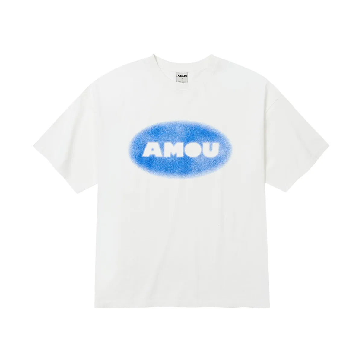 Amou Vintage Round Logo Washing Half T-shirts