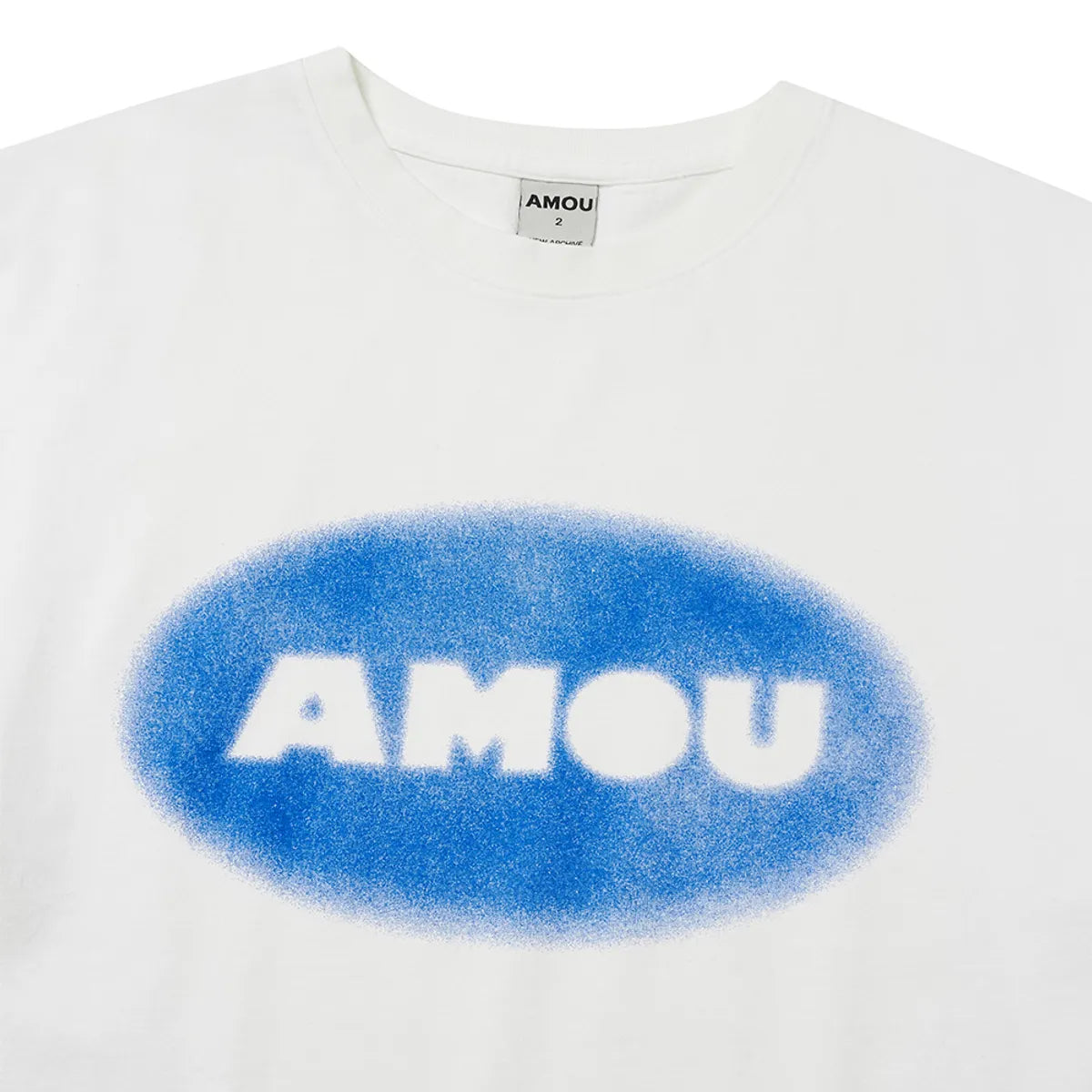 Amou Vintage Round Logo Washing Half T-shirts