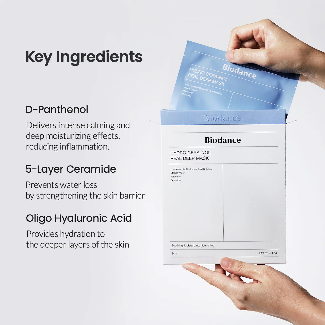 Biodance Hydro Cera-Nol Real Deep Mask Sheet 4P