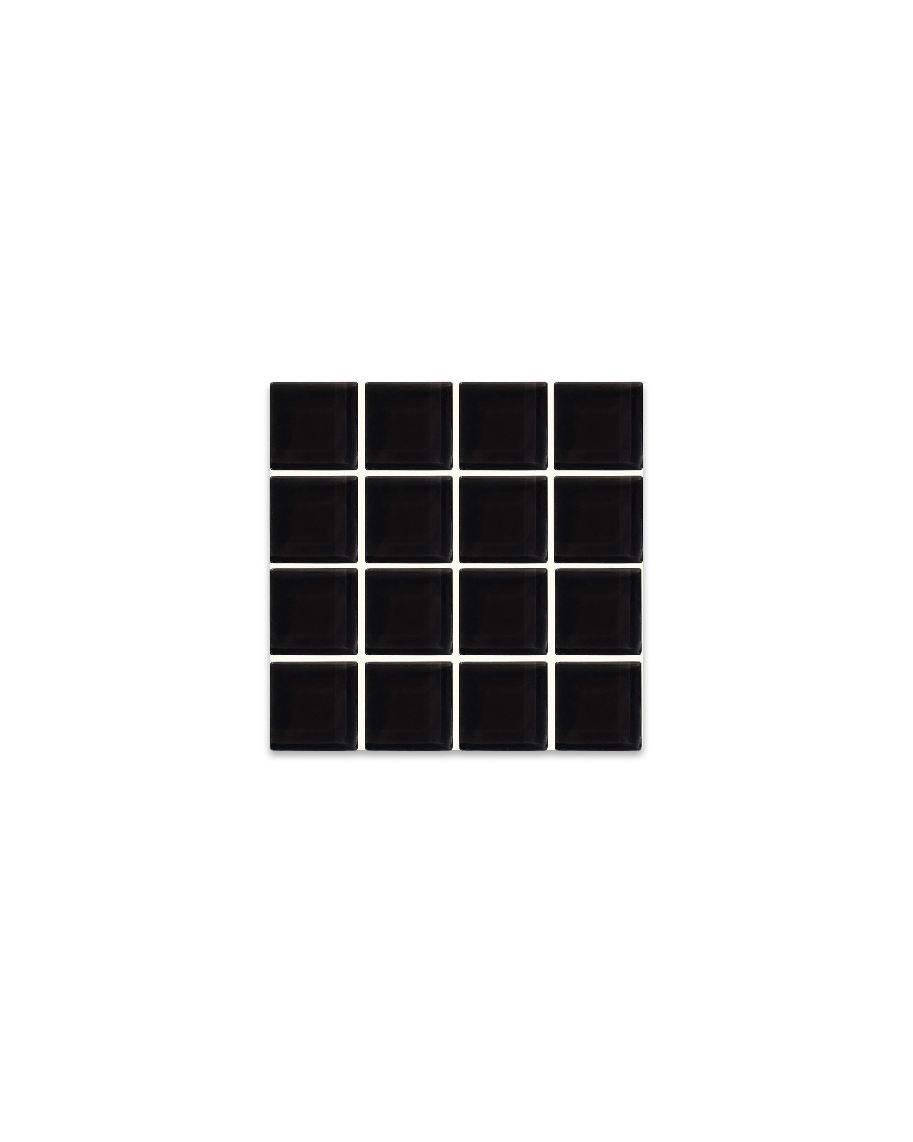 GLASS TILE COASTER - Black Canvas