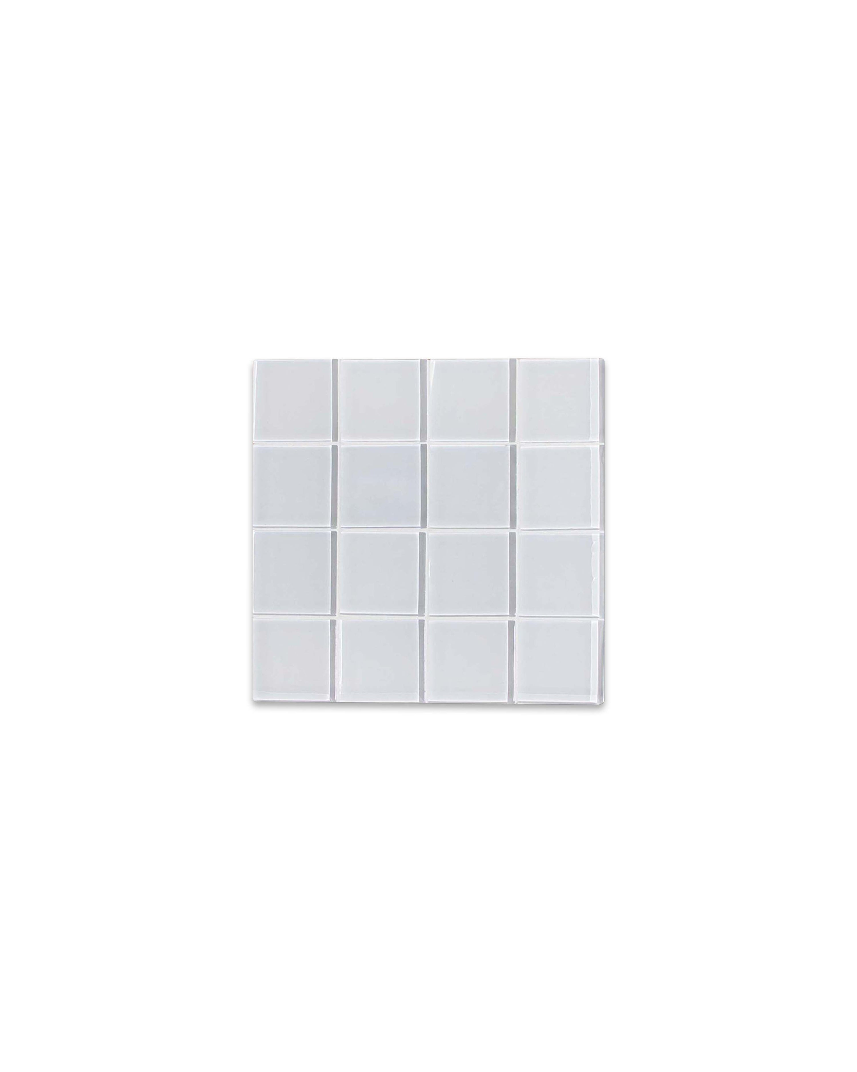 GLASS TILE COASTER - GLOSS - White Canvas