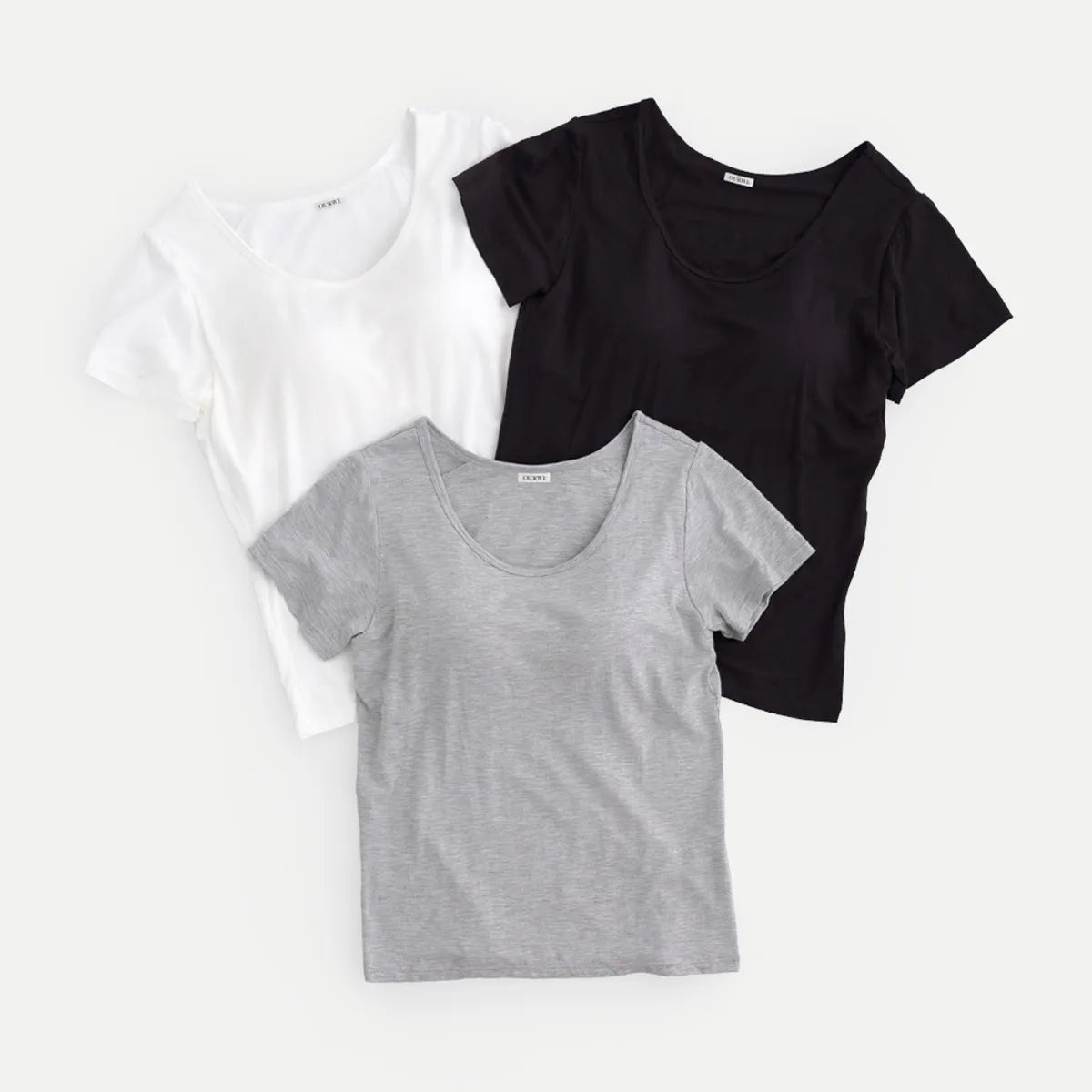 Cap-built modal inner short sleeve t-shirt
