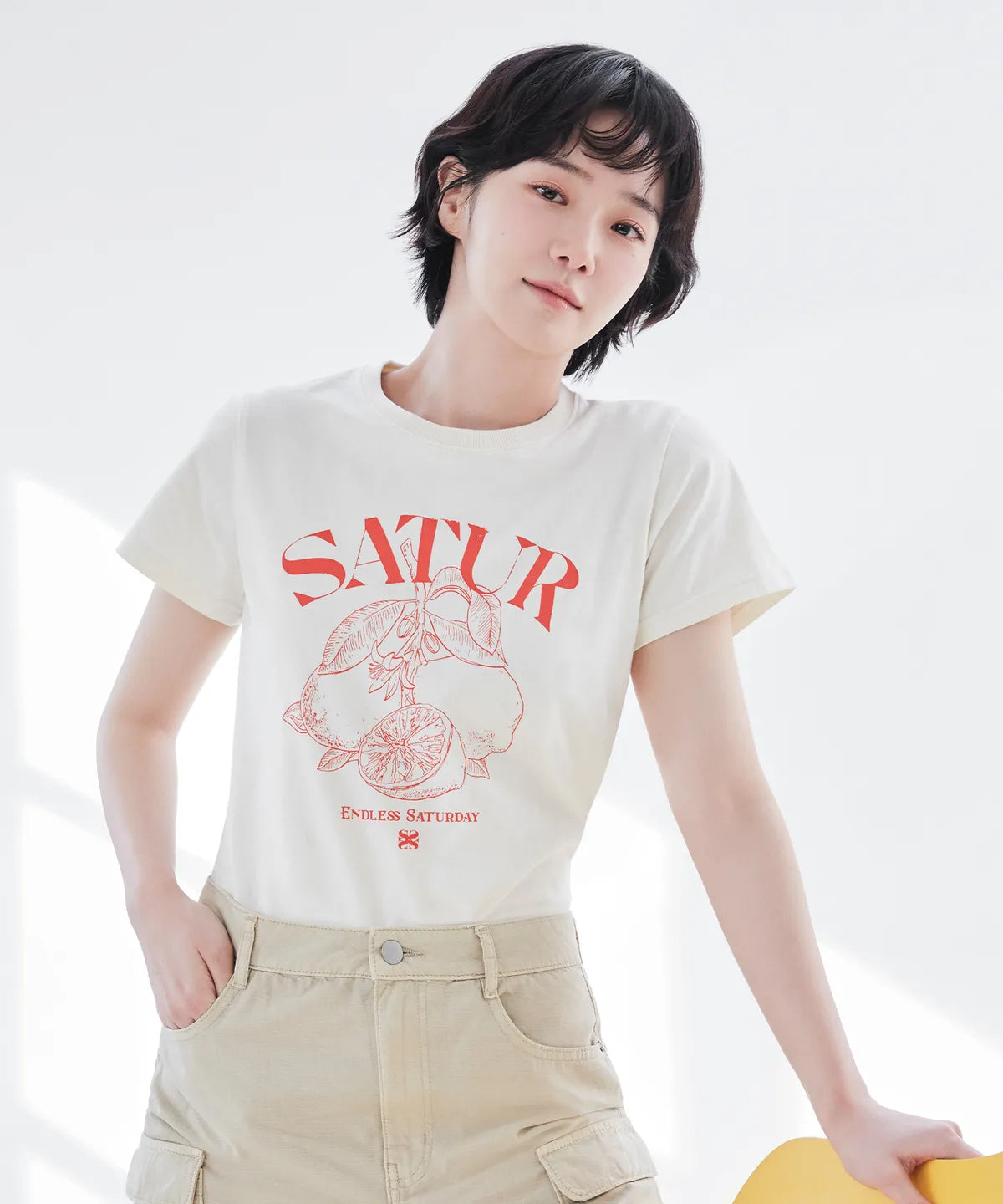 Capri Citron Drawing Summer Graphic Short Sleeve T-Shirt