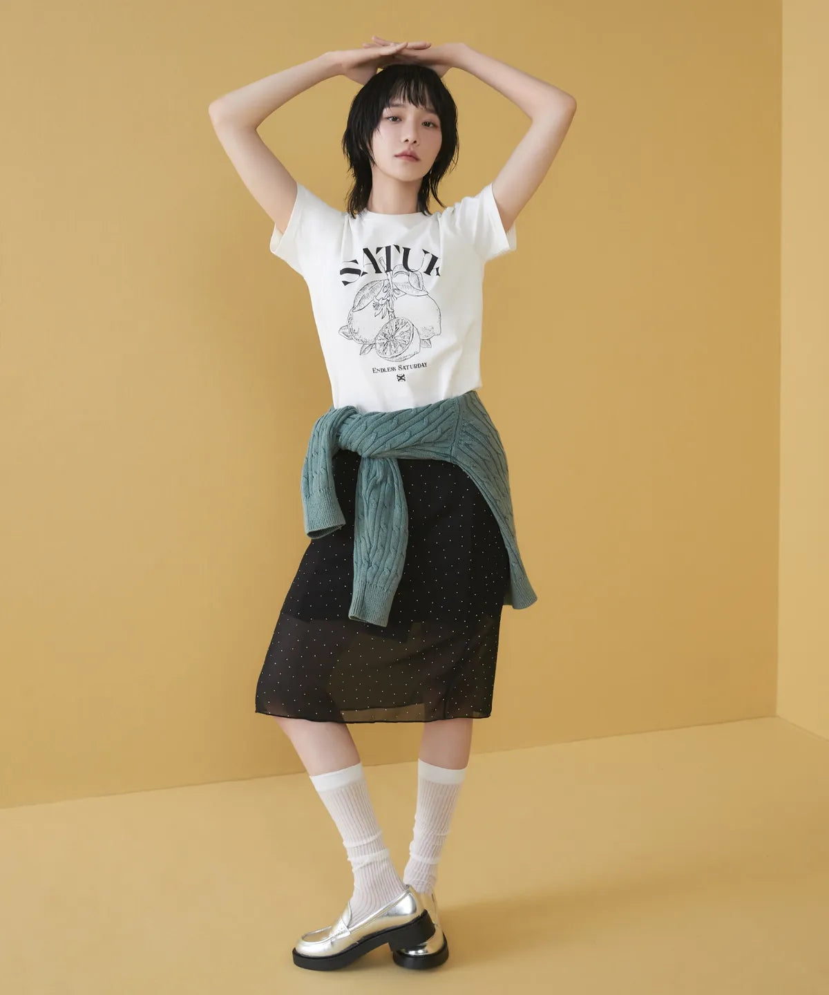 Capri Citron Drawing Summer Graphic Short Sleeve T-Shirt