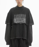 Chaos Lettering Raw Edge Crop Short Sleeve