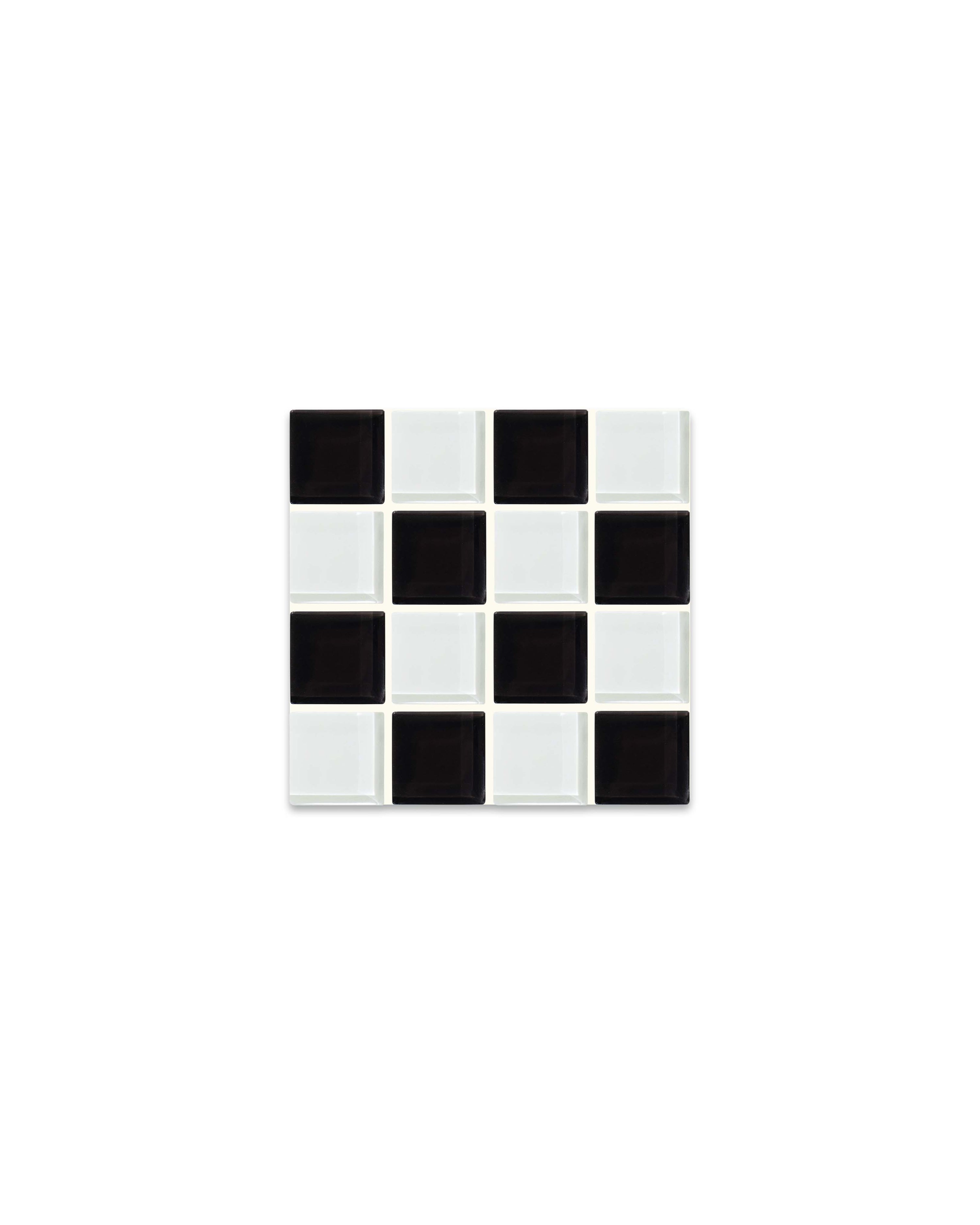GLASS TILE COASTER - Checkered