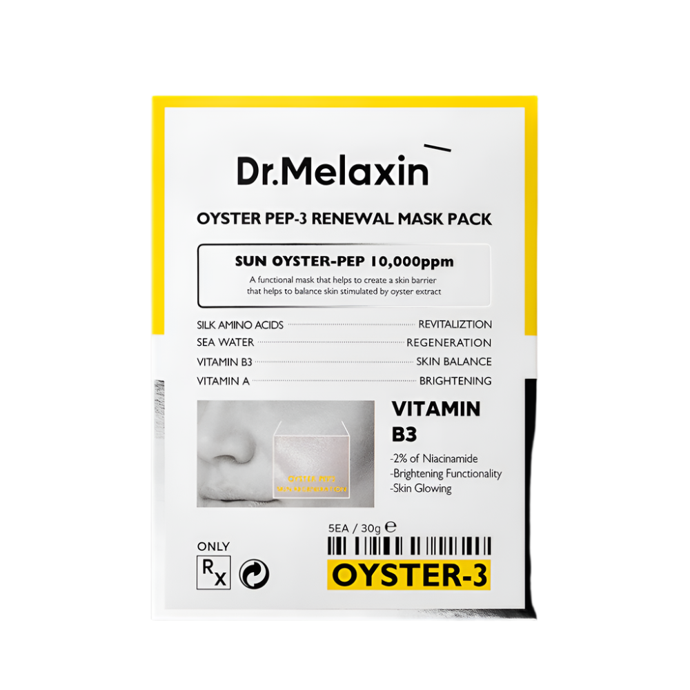 DR.MELAXIN Oyster Pep-3 Renewal 5 Masks Pack 30g - KBEAUTY X