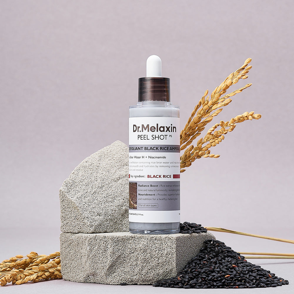 DR.MELAXIN Peel Shot Glow Black Rice Ampoule 80ml - KBEAUTY X