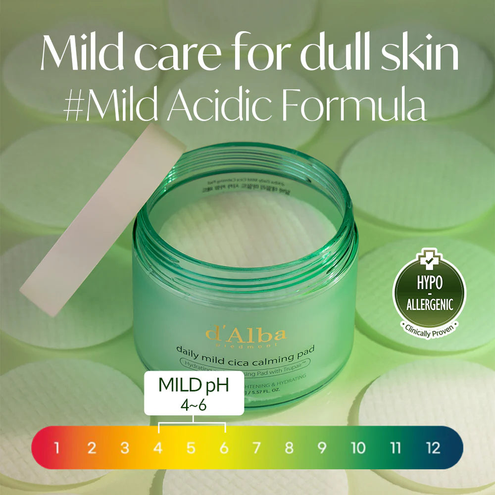 d'Alba Daily Mild Cica Calming Pad 165ml (50ea)