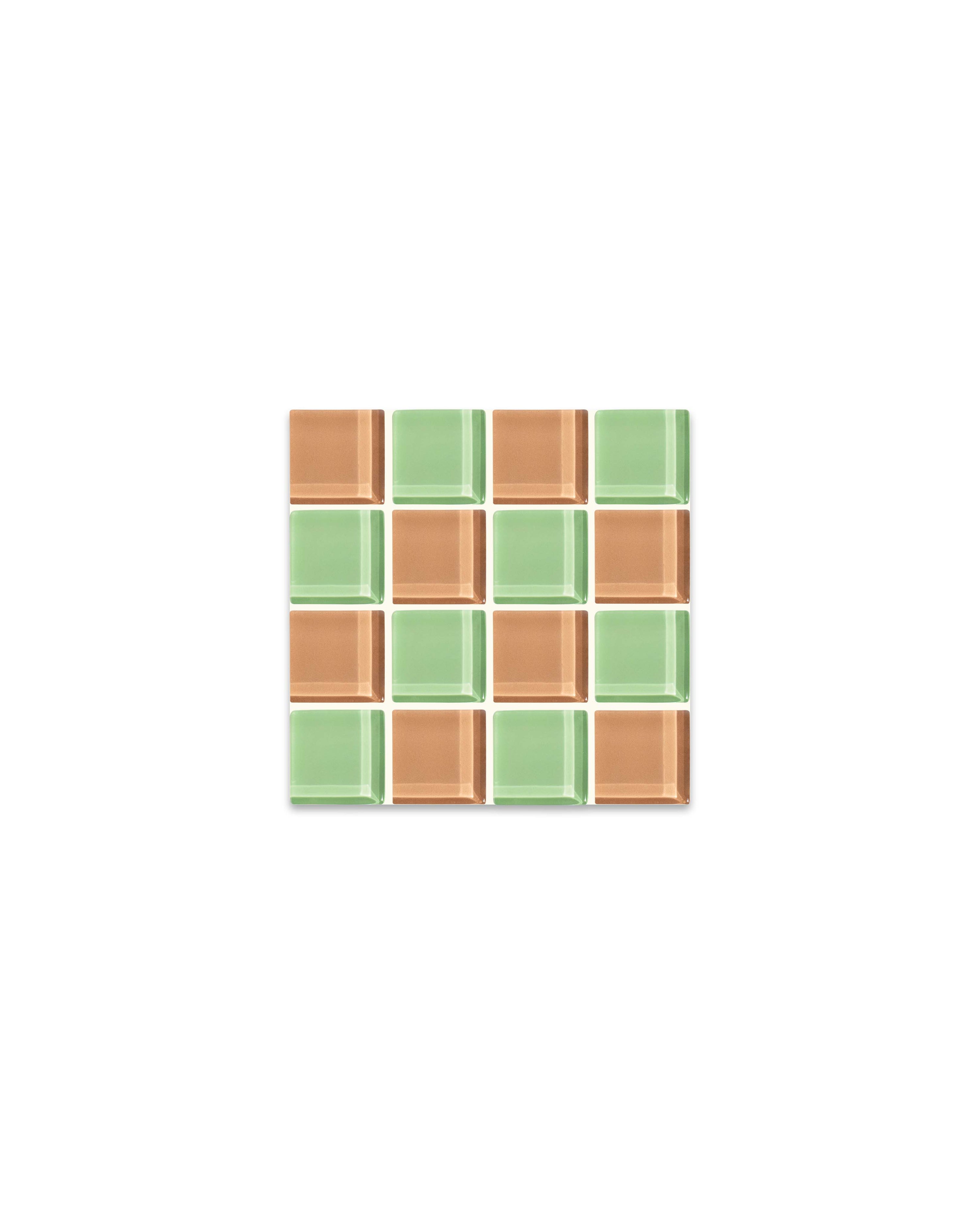 GLASS TILE COASTER - Earthy Green