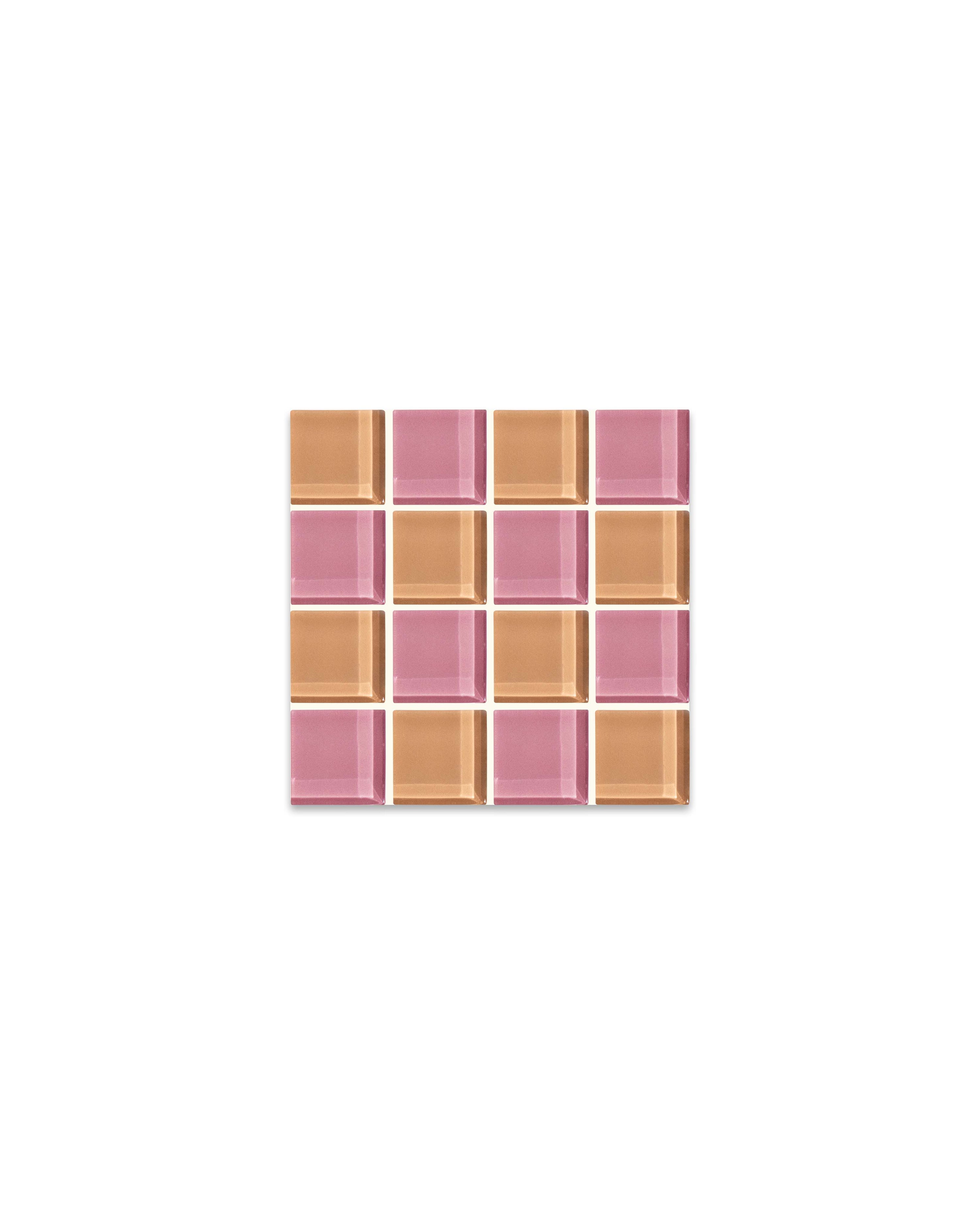 GLASS TILE COASTER - Earthy Pink