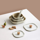 FIKA Reserve Comfort Stackable 7-Piece Ceramic Cookware Set Ivory