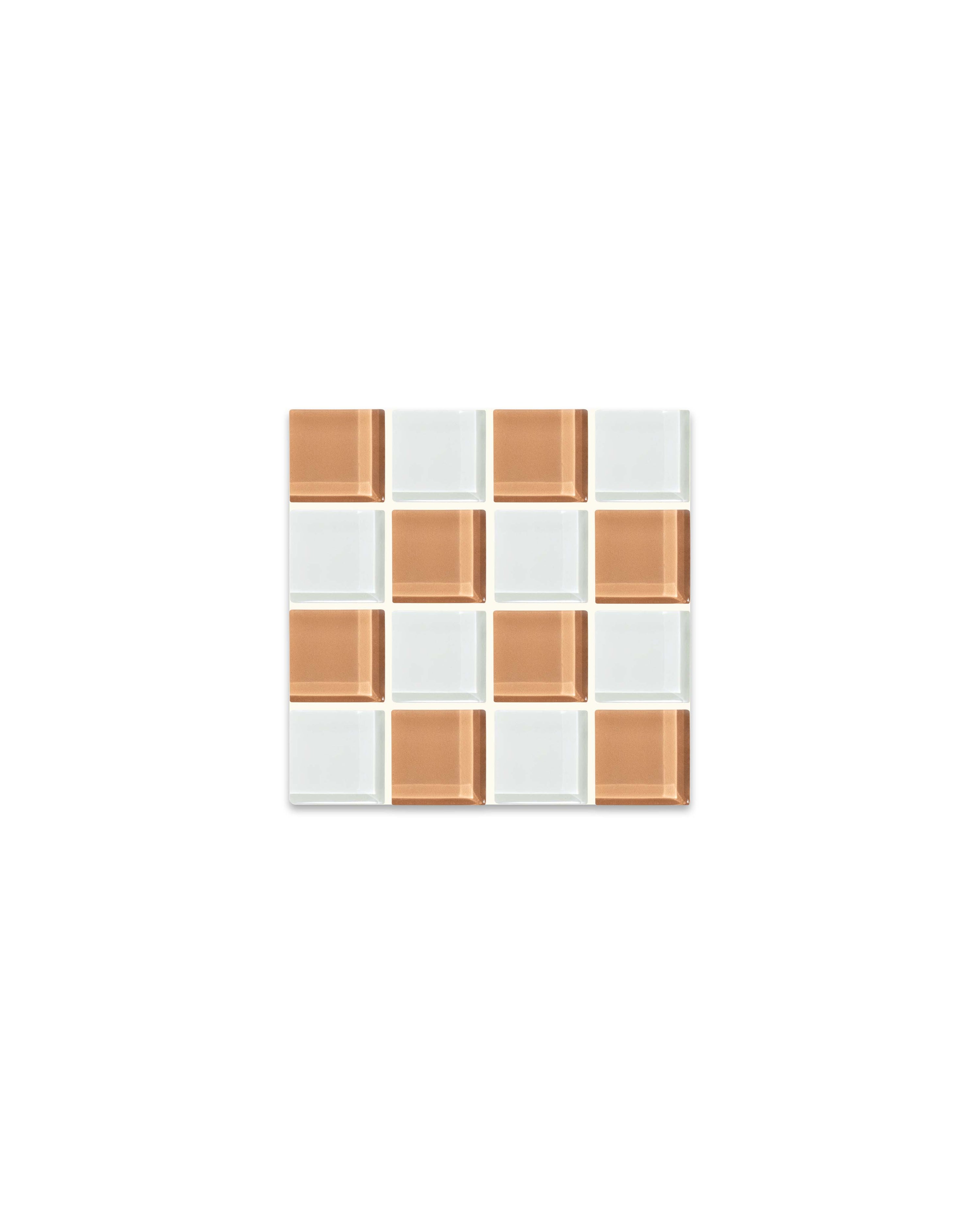GLASS TILE COASTER - Hazelnut Milk Chocolate