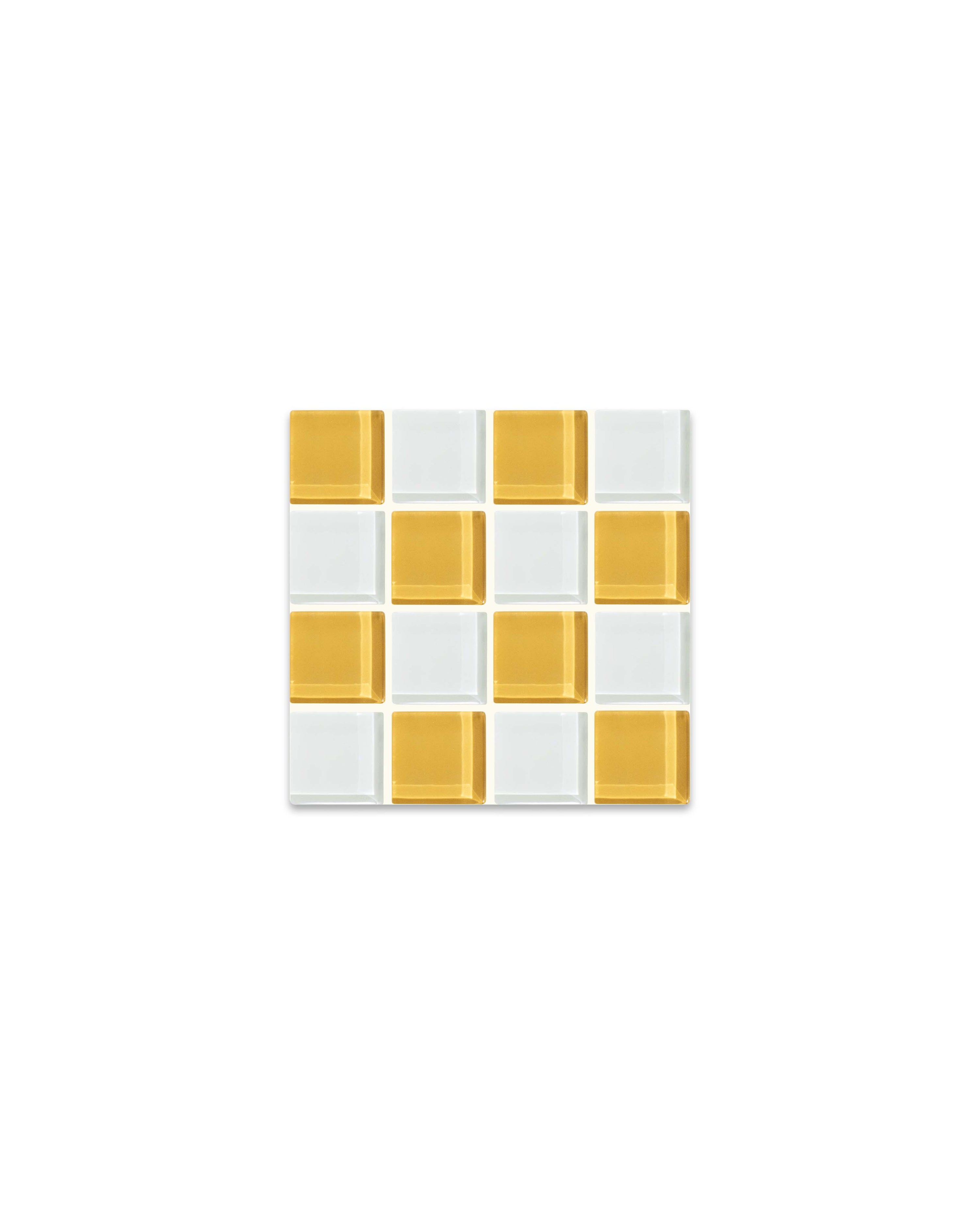 GLASS TILE COASTER - Honey Milk Chocolate