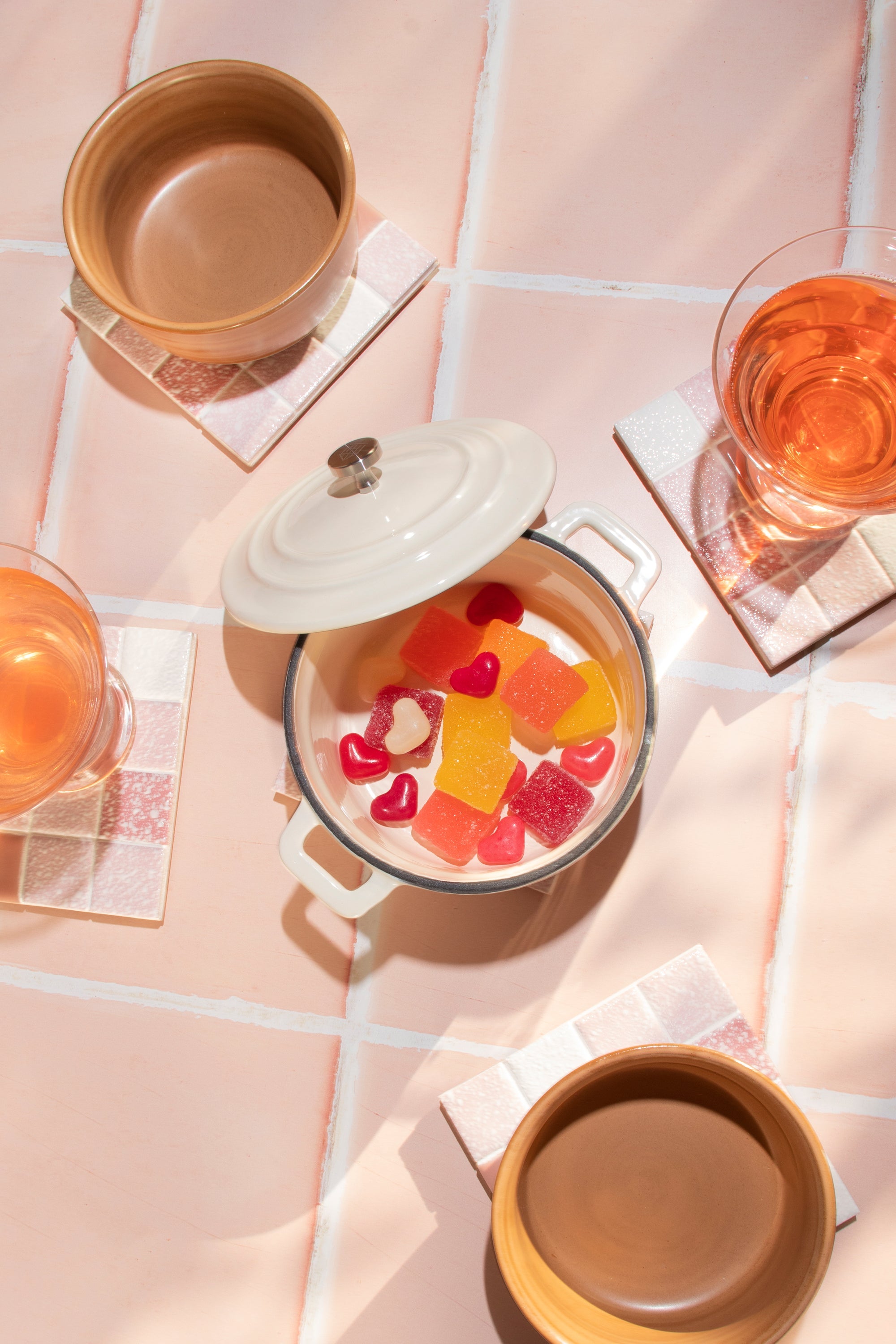 CERAMIC TILE COASTER - Pink Snow