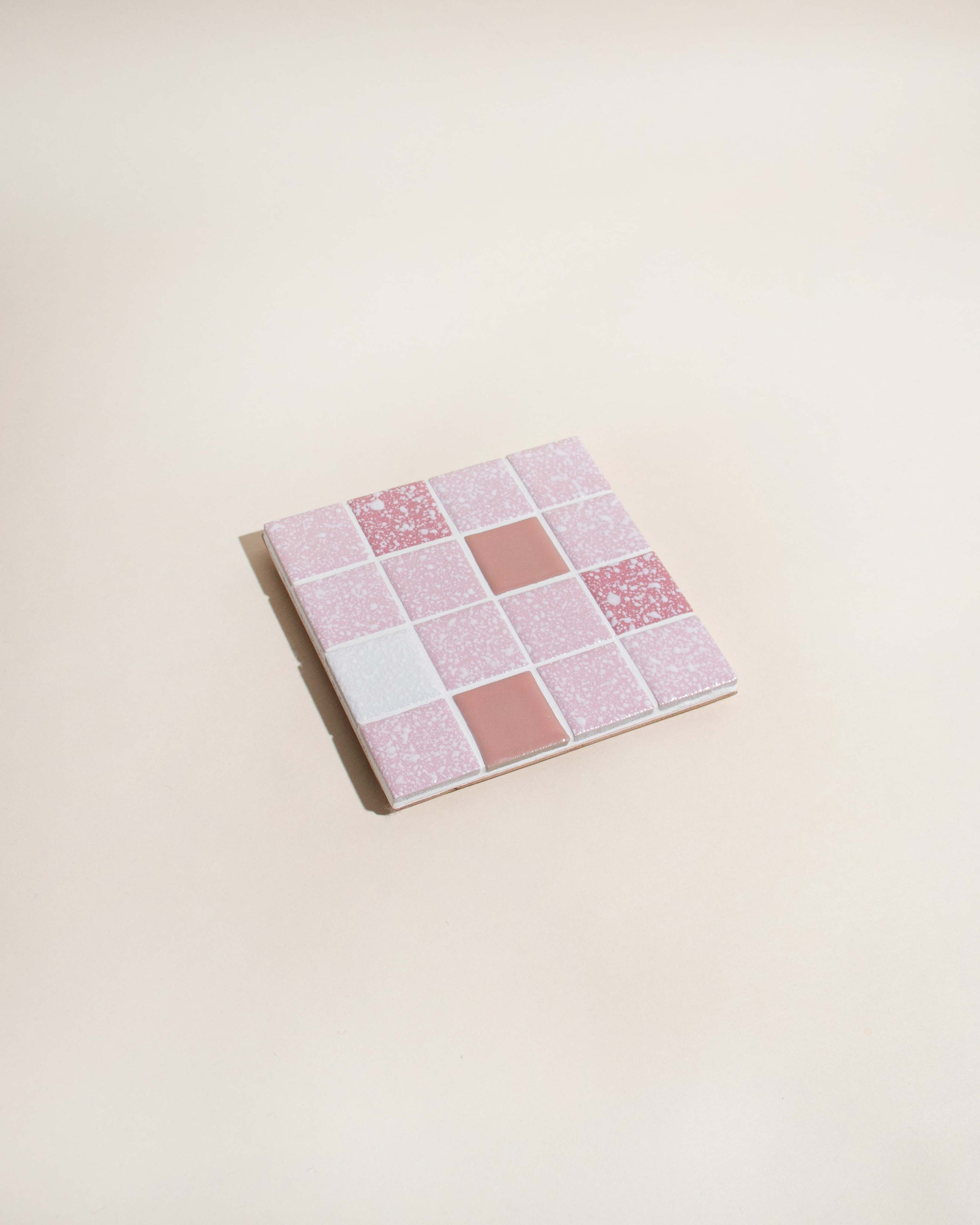CERAMIC TILE COASTER - Pink Snow