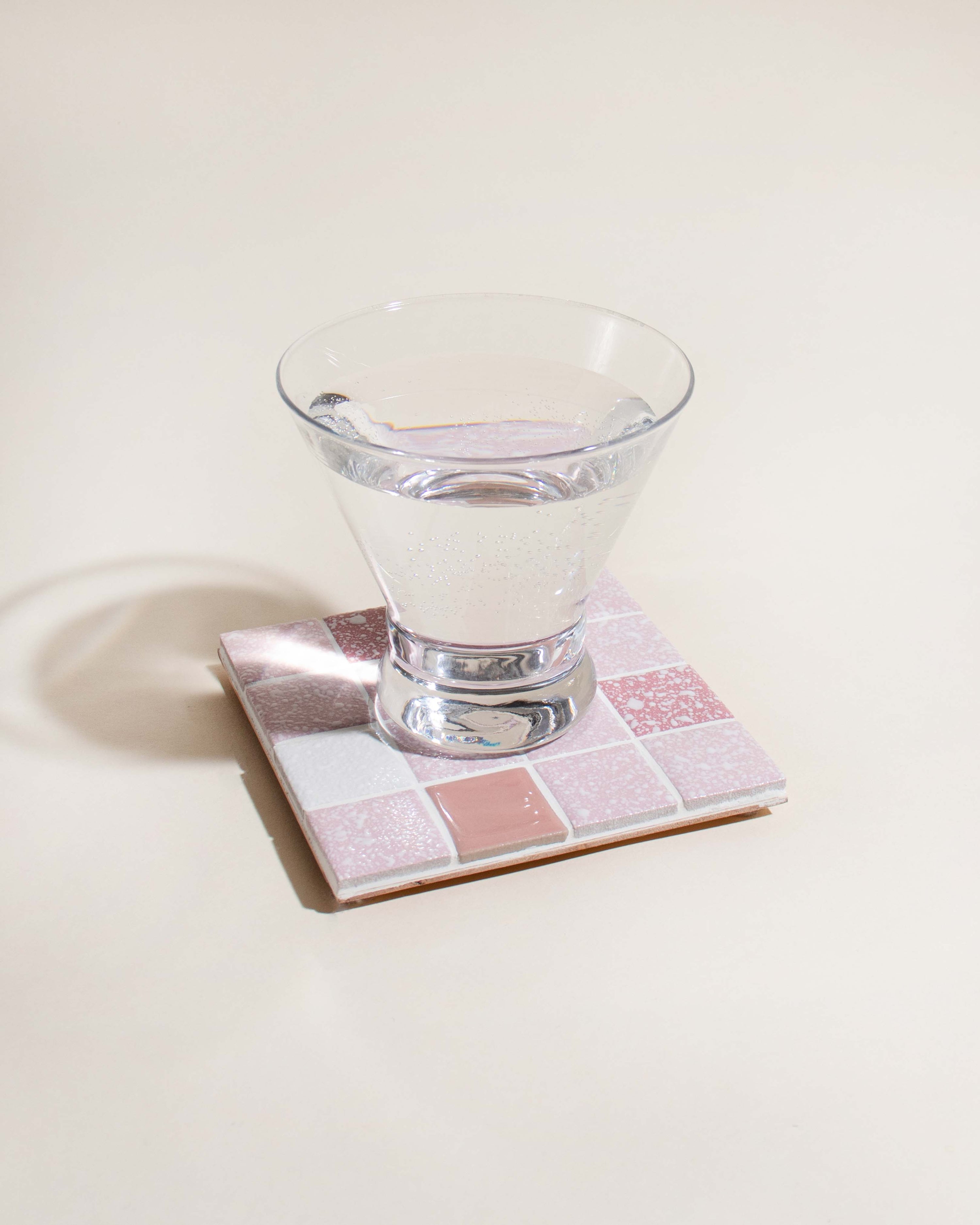 CERAMIC TILE COASTER - Pink Snow