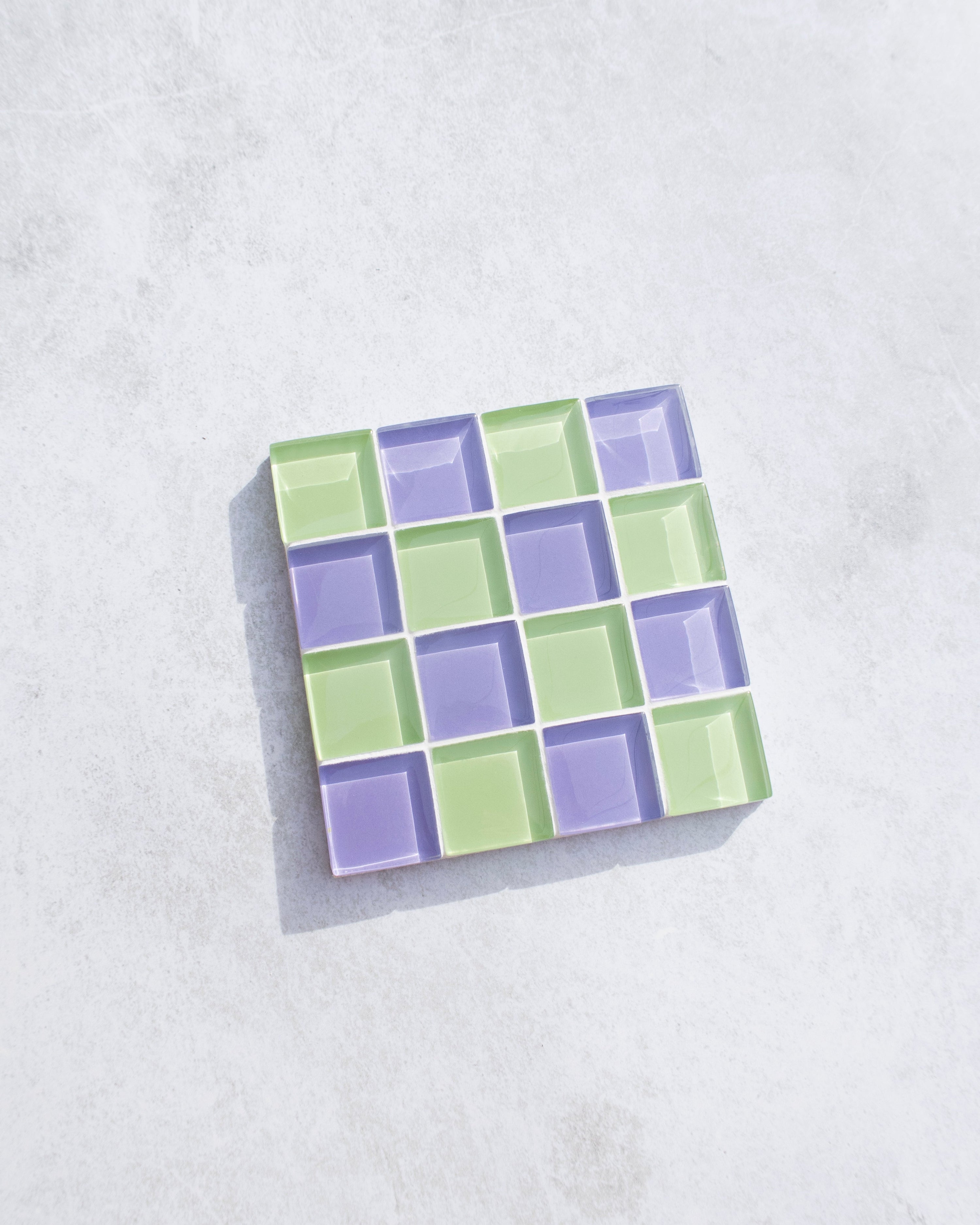 GLASS TILE COASTER - Ube Matcha Latte