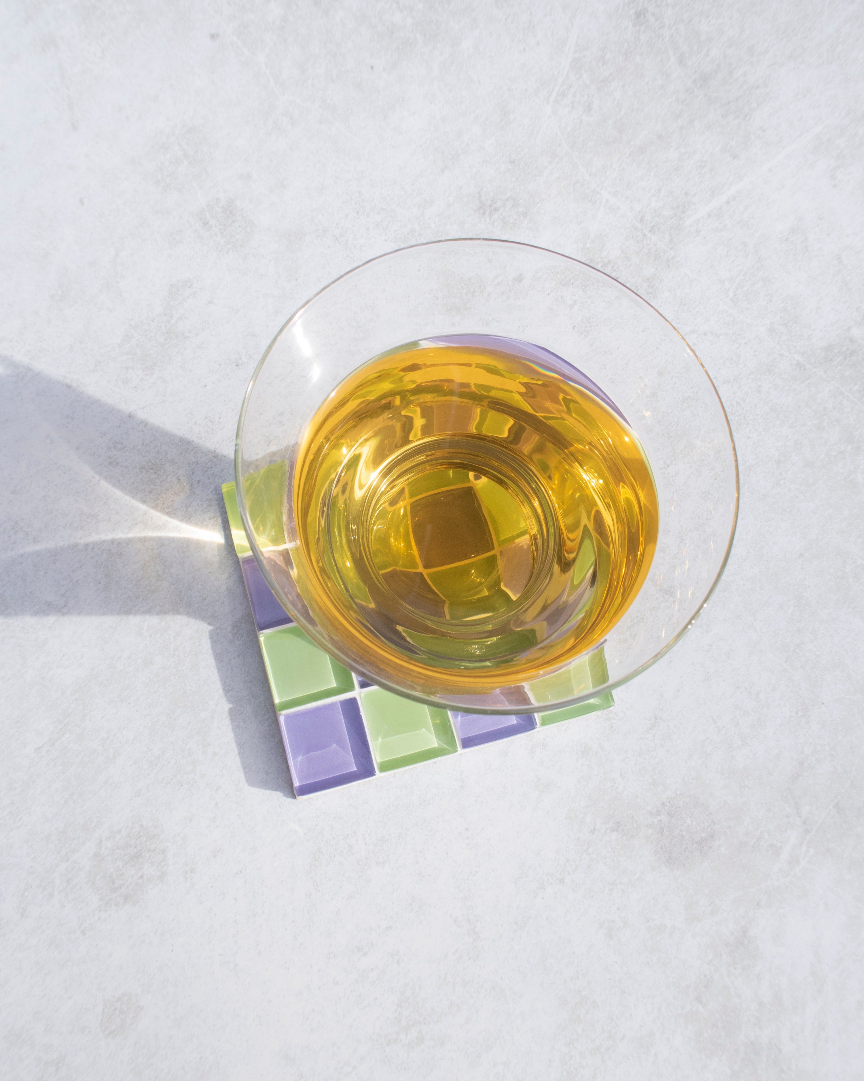 GLASS TILE COASTER - Ube Matcha Latte
