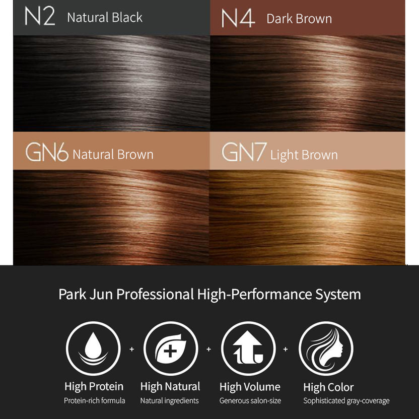 PARKJUN BEAUTYLAB PREMIUM SALON GRAY COVERAGE HAIR COLOR – 300ML LARGE SIZE DARK BROWN