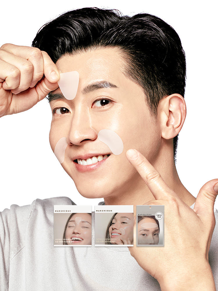 Marsik Wrinkle Repair Wrinkle Patch 3-piece set (55 patches between the eyebrows, 60 patches on the nasolabial folds, 15 patches on the forehead) - Anti-wrinkle, anti-aging, anti-wrinkle