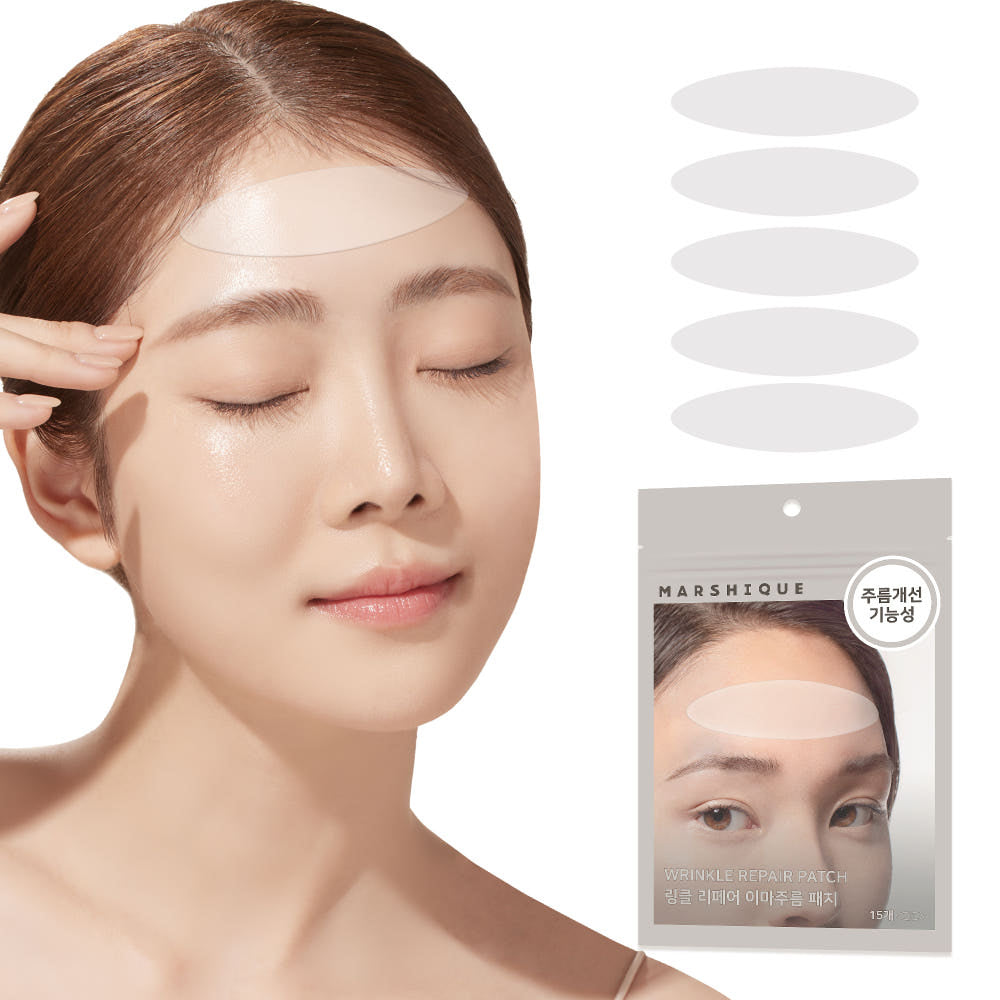 Marsik Wrinkle Repair Wrinkle Patch 3-piece set (55 patches between the eyebrows, 60 patches on the nasolabial folds, 15 patches on the forehead) - Anti-wrinkle, anti-aging, anti-wrinkle