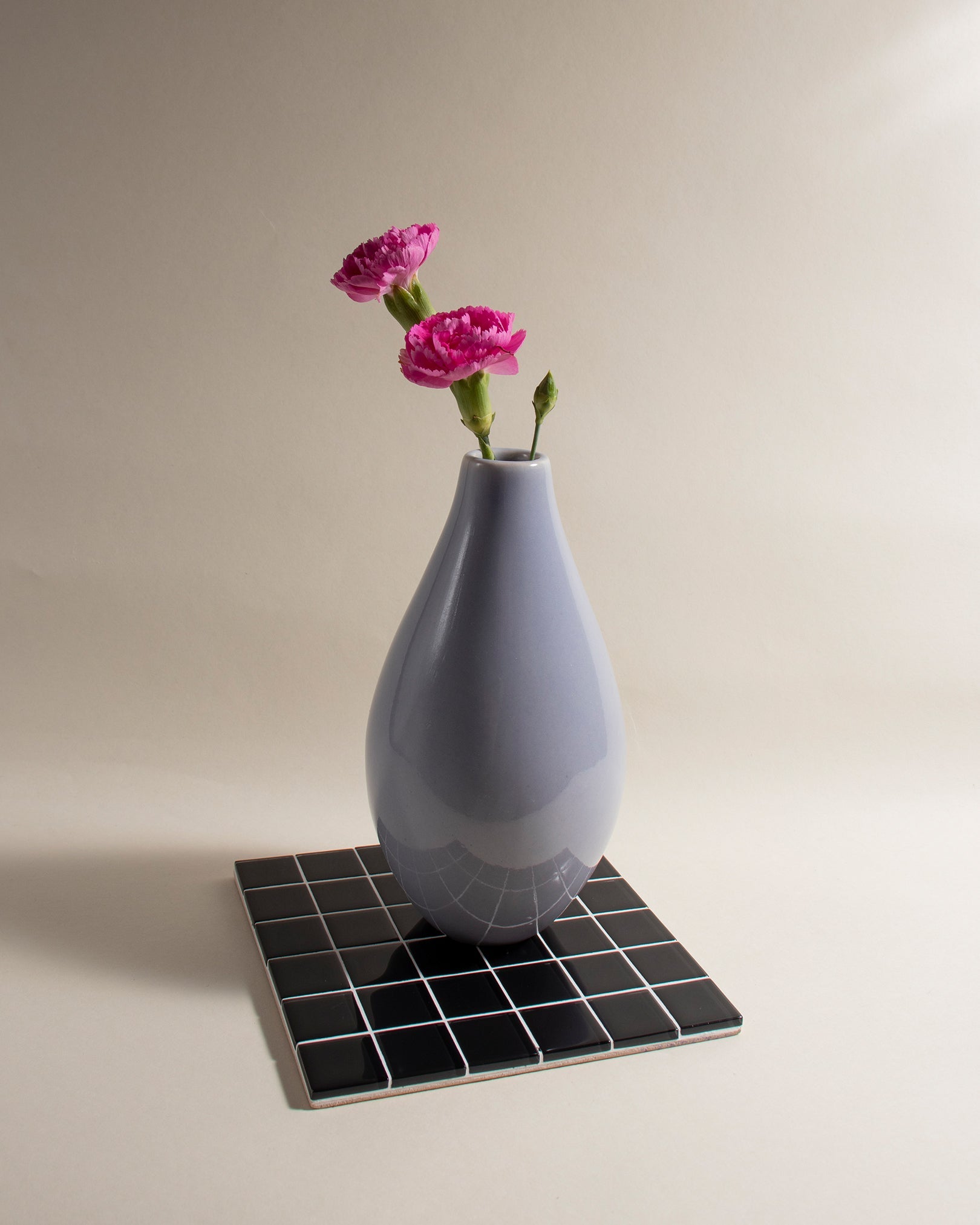 GLASS TILE DECORATIVE TRAY - Black Canvas