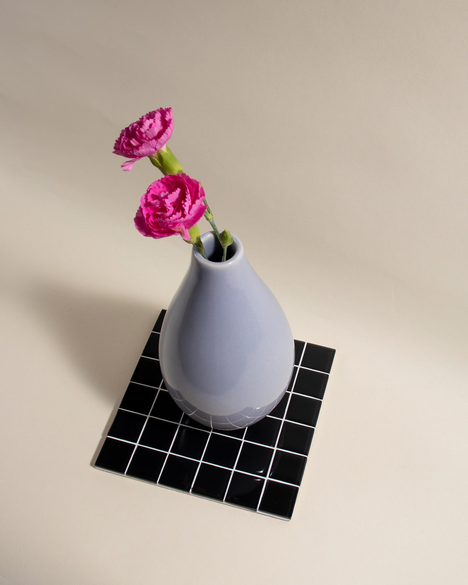 GLASS TILE DECORATIVE TRAY - Black Canvas