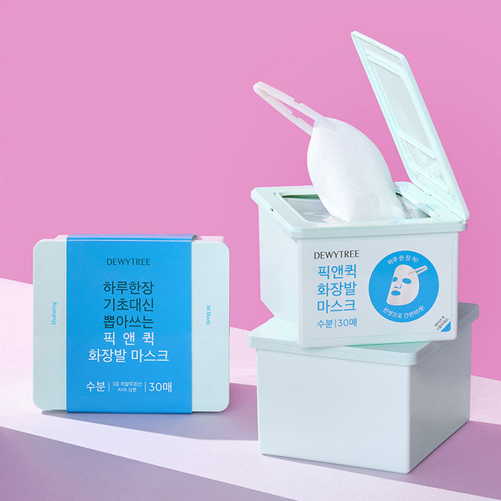 [Dewytree] Pick & Quick Makeup Remover Mask 30 Sheets 1 Pack a Day Skin Soothing Elasticity Moisture Hydration Large Capacity Mask Pack