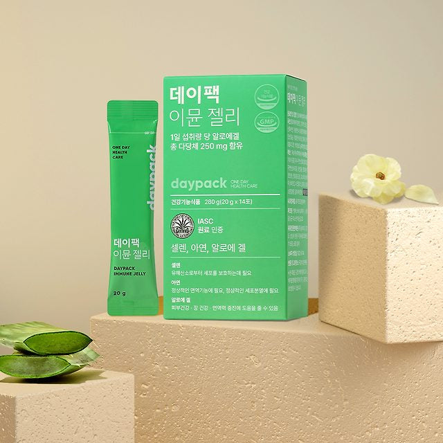 "Delicious Vitamin Jelly" Green Grape Flavored Immune Jelly Day Pack Immune Aloe Jelly Stick 1 Box (2 Weeks)