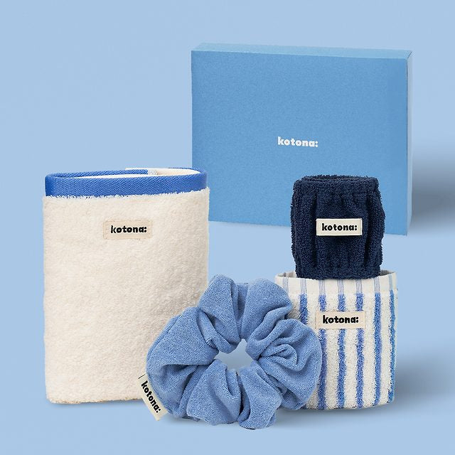 Kotona Indoor Set (2 Towels + Washing Band + Scrunchie) Hotel Towel Emotional Summer Gift Recommendation for Friends Non-fluorescent