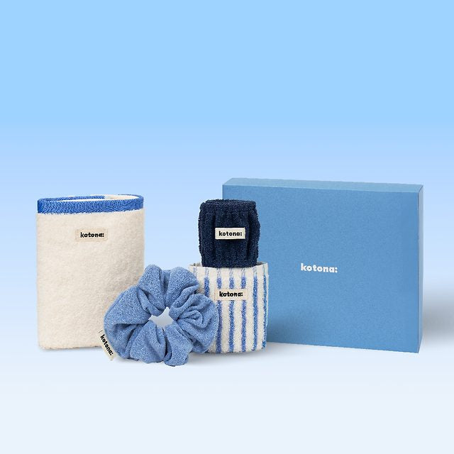 Kotona Indoor Set (2 Towels + Washing Band + Scrunchie) Hotel Towel Emotional Summer Gift Recommendation for Friends Non-fluorescent