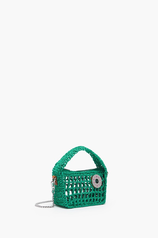 BIMBA Y LOLA Green Raffia Hobo Bag (XS)