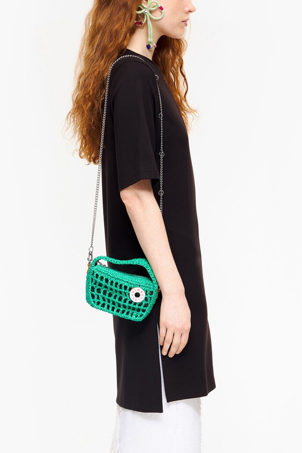 BIMBA Y LOLA Green Raffia Hobo Bag (XS)