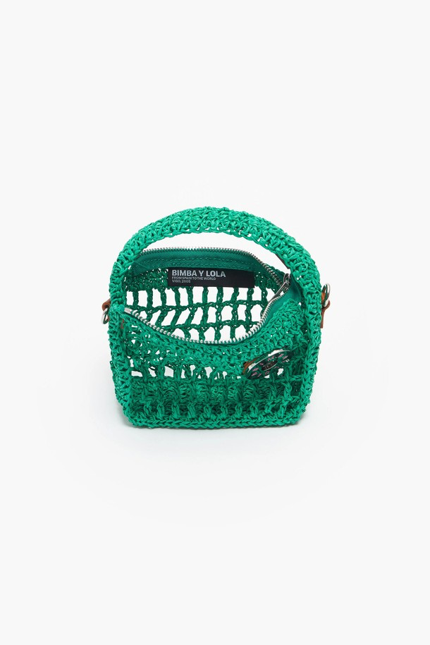 BIMBA Y LOLA Green Raffia Hobo Bag (XS)