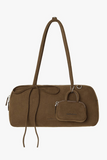 MELLOTORY win Baguette Suede Bag (Brown)