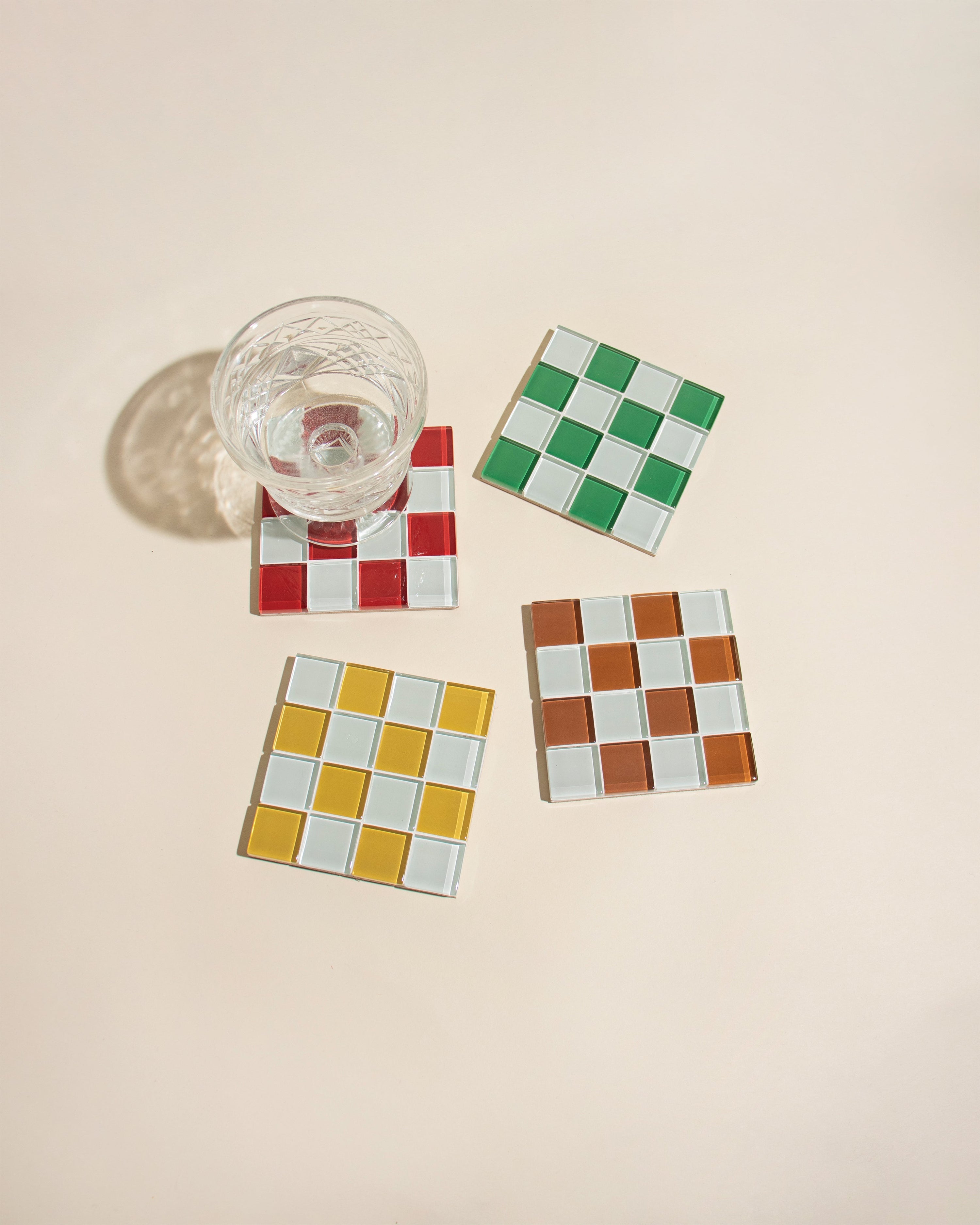 GLASS TILE COASTER - Cherry Milk Chocolate