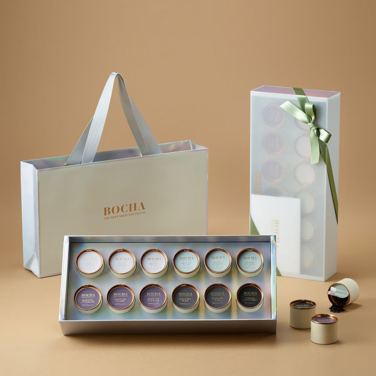 BOCHA Capsule Package 12-Variety Assorted Tea Gift Set (Includes Shopping Bag)