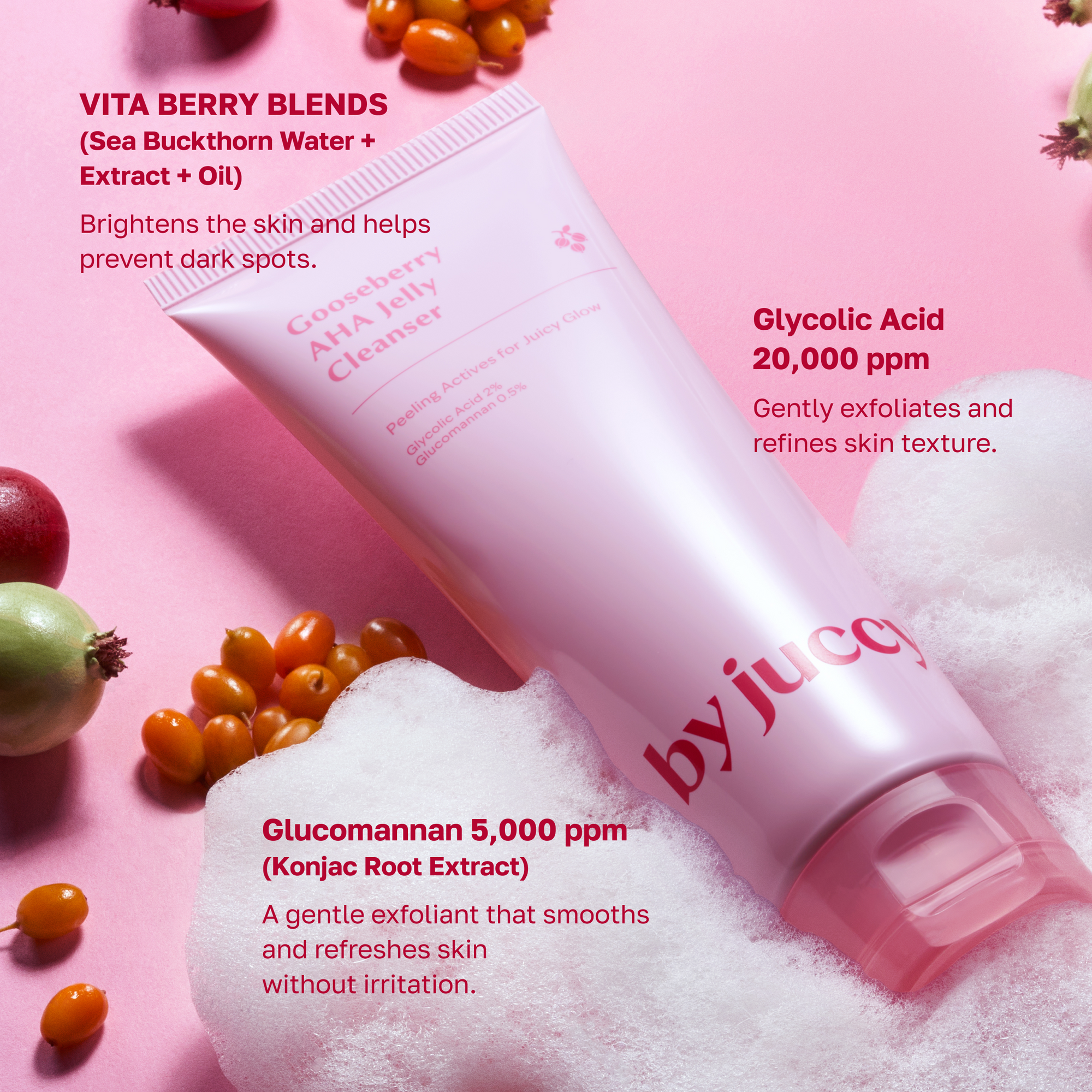 BY JUCCY Gooseberry AHA Jelly Cleanser 120ml
