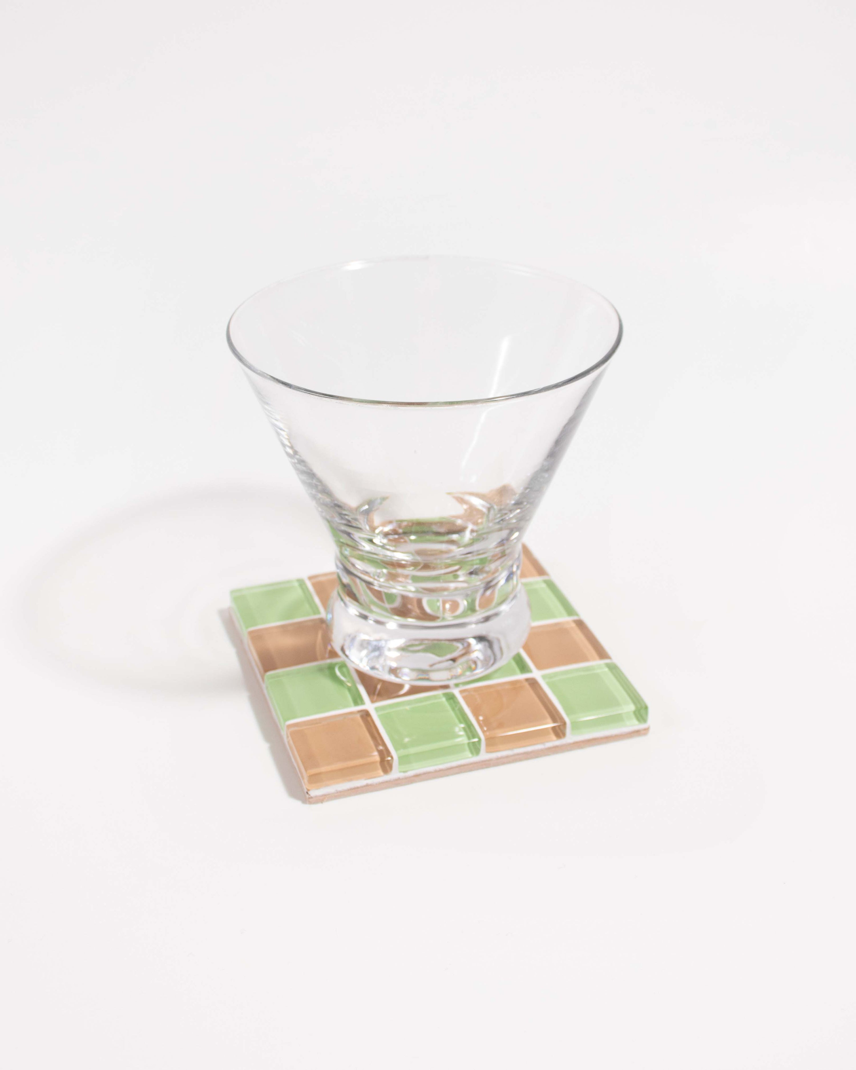GLASS TILE COASTER - Earthy Green