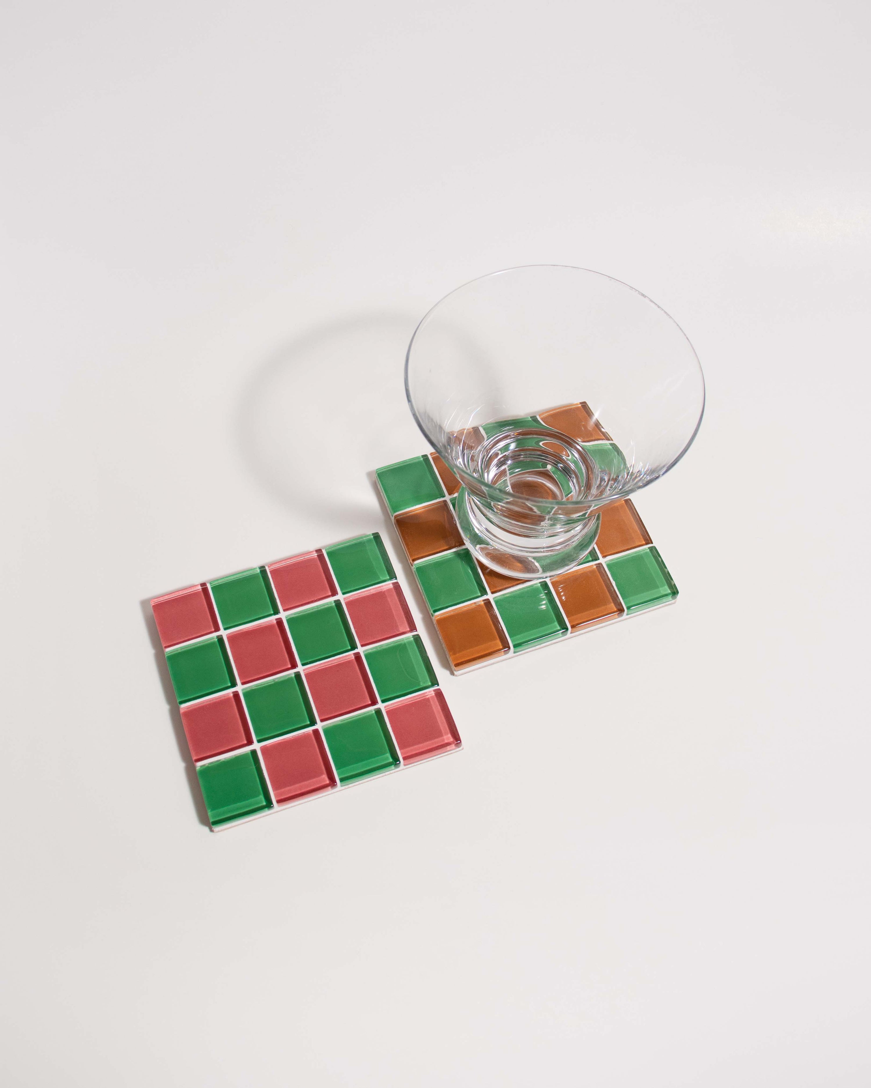 GLASS TILE COASTER - Festive