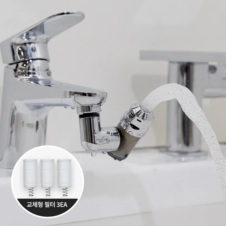 DAELIM Bath Decline Shower Head Wide (Matte Gray) + Kitchen Head (Matte Gray) + Refill Filter + Filter Tap SET