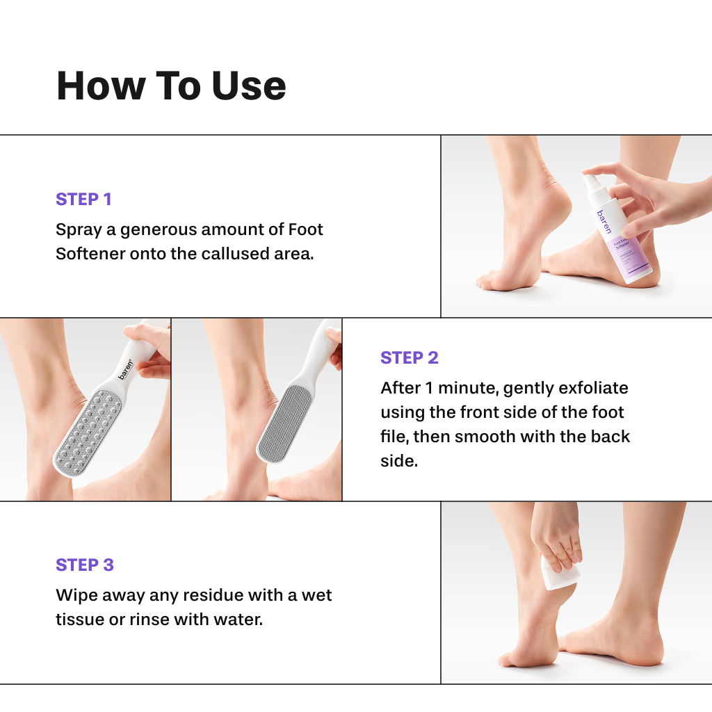 [BAREN] Foot Softener At-home Kit: Foot File & Callus Softener Spray