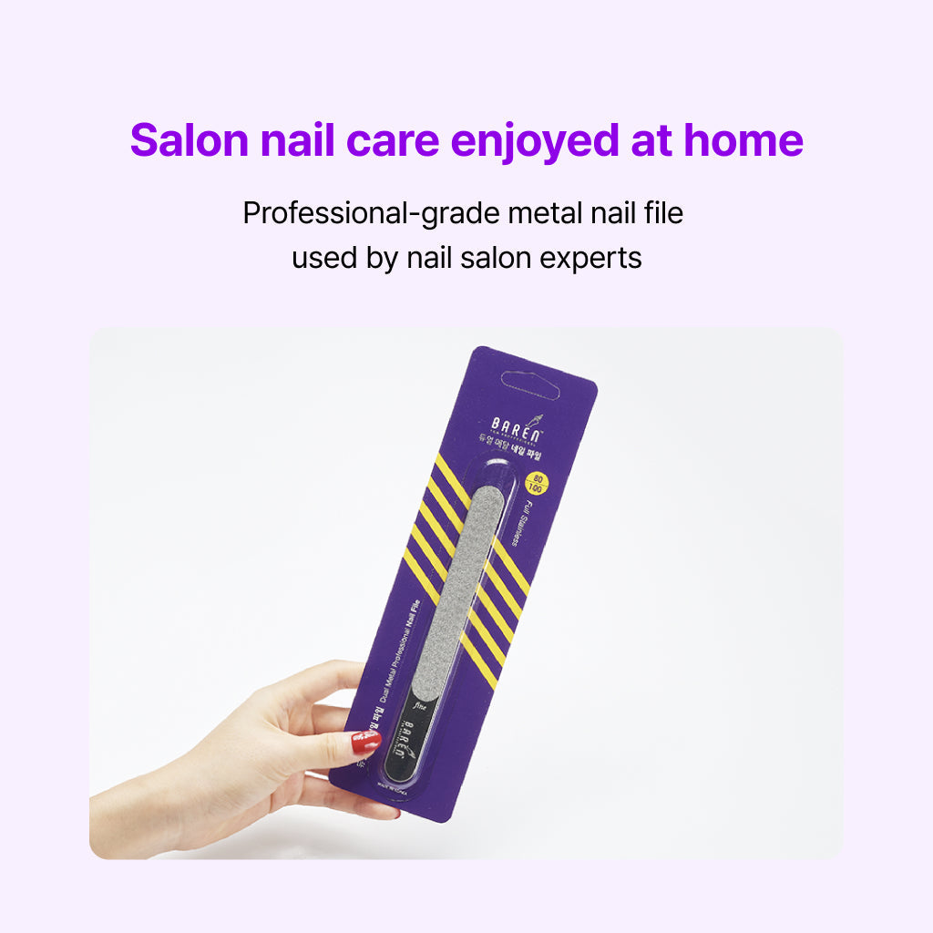 [BAREN] Double Sided Stainless Steel Nail File for Gel Nails