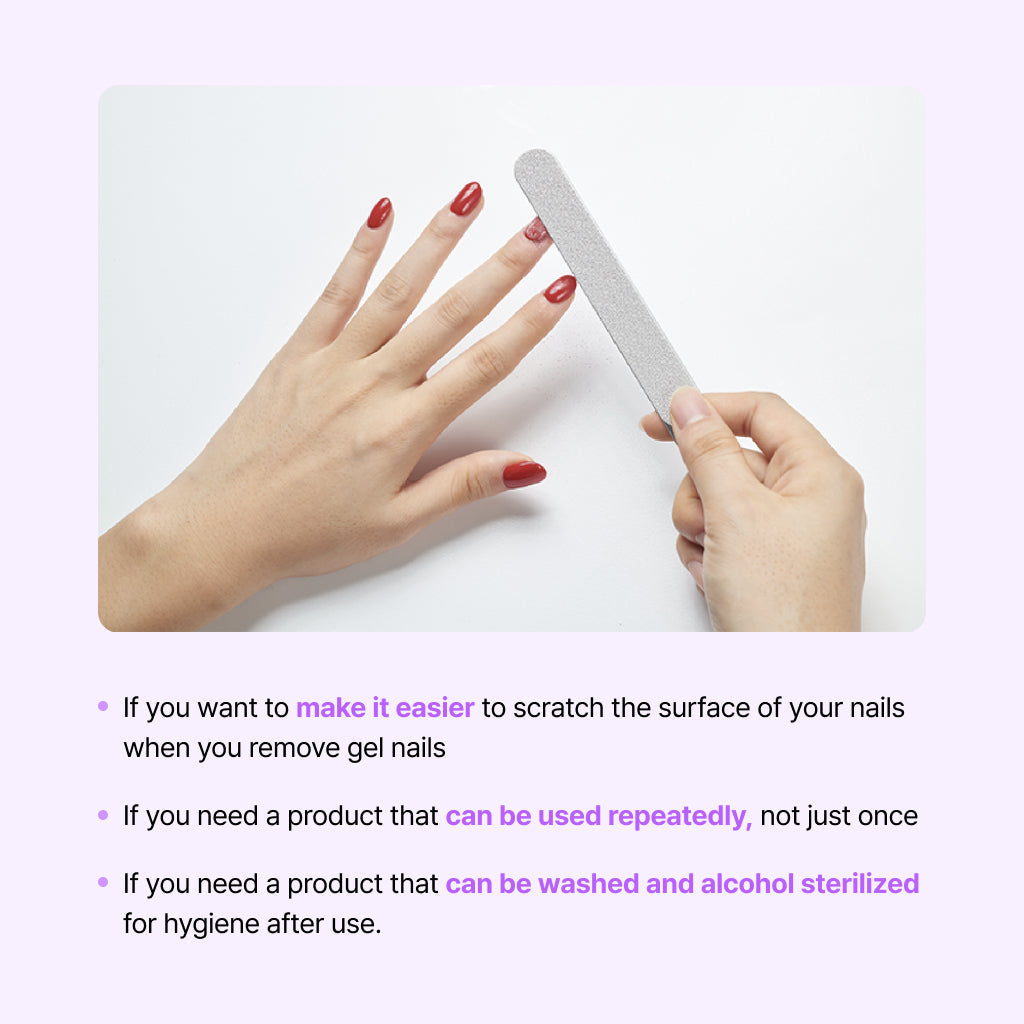 [BAREN] Double Sided Stainless Steel Nail File for Gel Nails